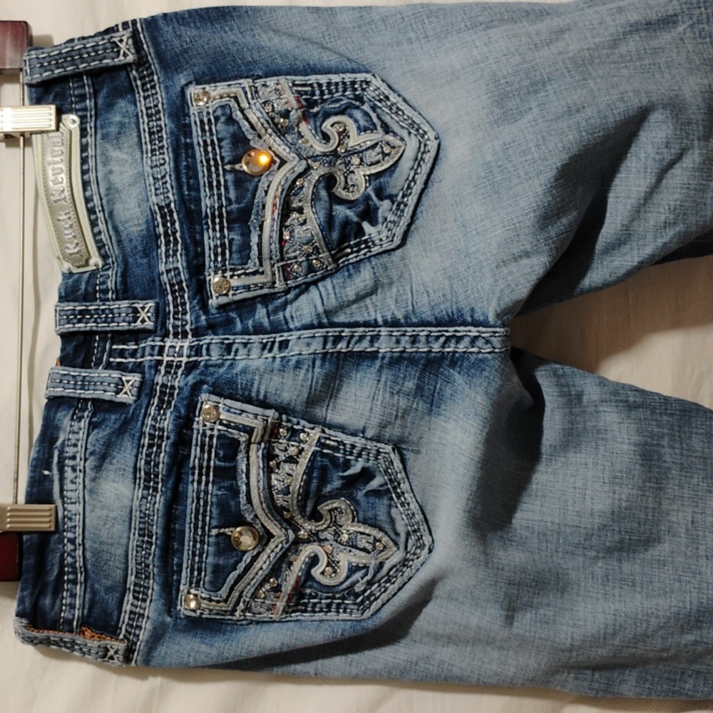 (BX18) SALE! Rock Revival Rosewood Easy Ankle Skinny Jeans FIXABLE FLAW